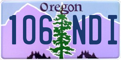 OR license plate 106NDI