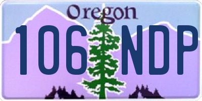 OR license plate 106NDP