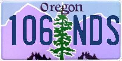 OR license plate 106NDS
