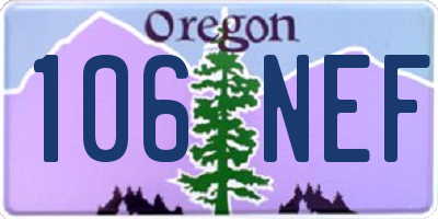 OR license plate 106NEF
