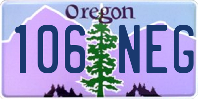 OR license plate 106NEG