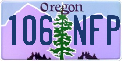 OR license plate 106NFP
