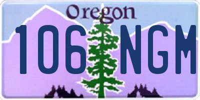 OR license plate 106NGM