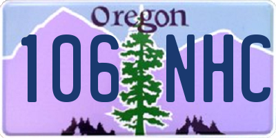 OR license plate 106NHC