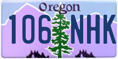 OR license plate 106NHK