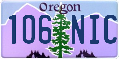 OR license plate 106NIC