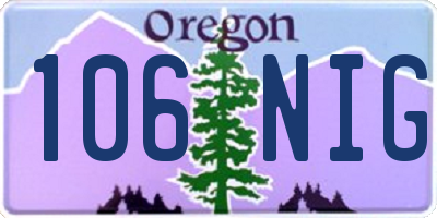 OR license plate 106NIG