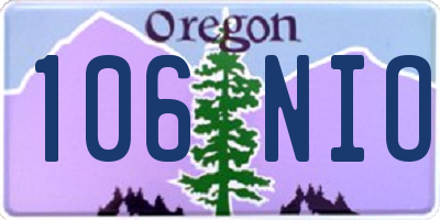 OR license plate 106NIO
