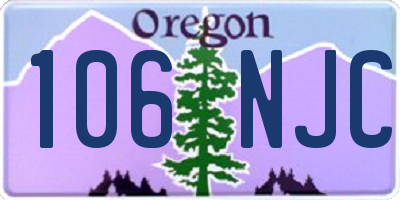 OR license plate 106NJC
