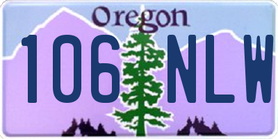 OR license plate 106NLW