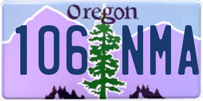 OR license plate 106NMA