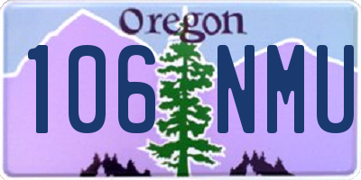 OR license plate 106NMU