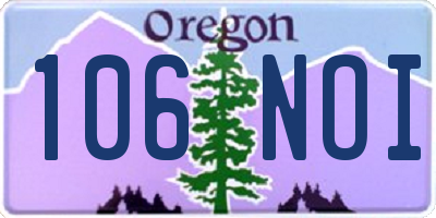 OR license plate 106NOI