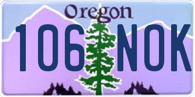 OR license plate 106NOK