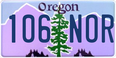 OR license plate 106NOR