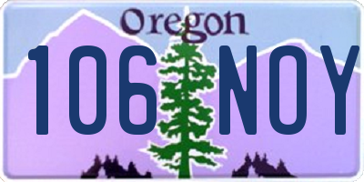 OR license plate 106NOY
