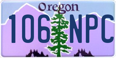OR license plate 106NPC