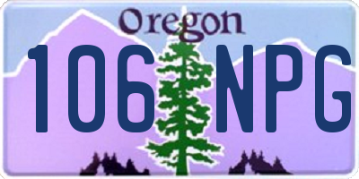 OR license plate 106NPG