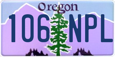 OR license plate 106NPL