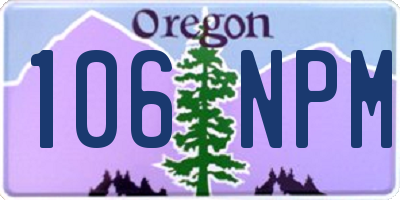 OR license plate 106NPM