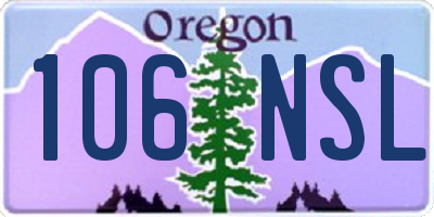 OR license plate 106NSL