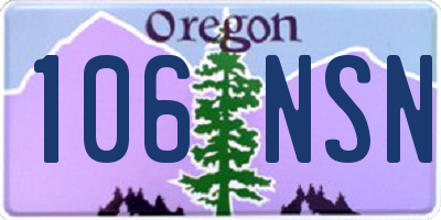 OR license plate 106NSN