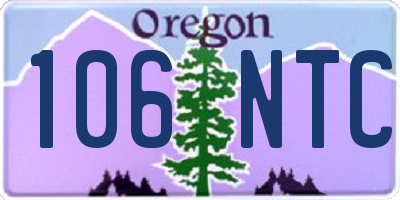 OR license plate 106NTC