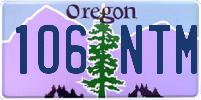 OR license plate 106NTM