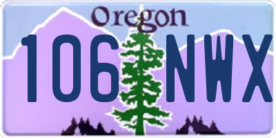 OR license plate 106NWX