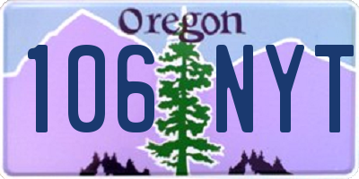OR license plate 106NYT