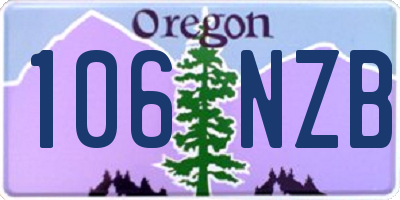 OR license plate 106NZB