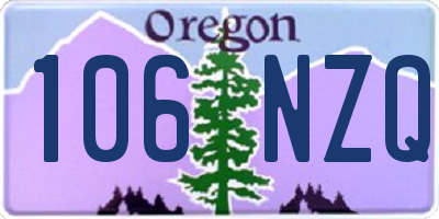 OR license plate 106NZQ