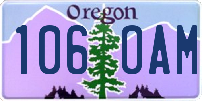 OR license plate 106OAM