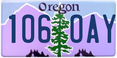 OR license plate 106OAY