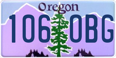 OR license plate 106OBG