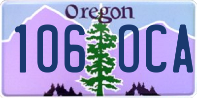 OR license plate 106OCA