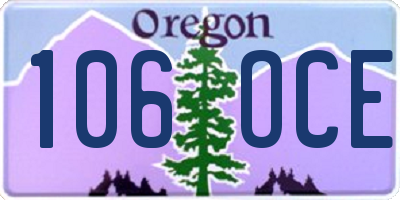 OR license plate 106OCE