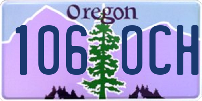 OR license plate 106OCH