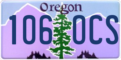 OR license plate 106OCS