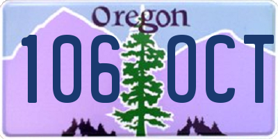 OR license plate 106OCT