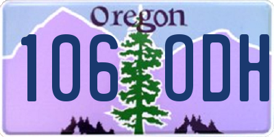 OR license plate 106ODH
