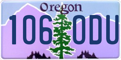OR license plate 106ODU