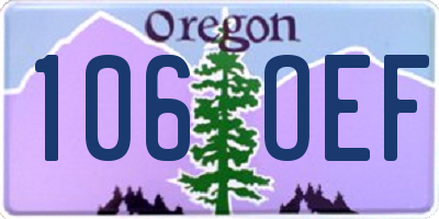 OR license plate 106OEF