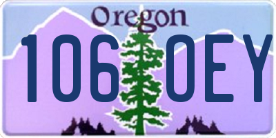 OR license plate 106OEY