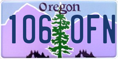 OR license plate 106OFN