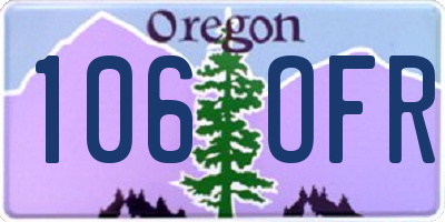OR license plate 106OFR