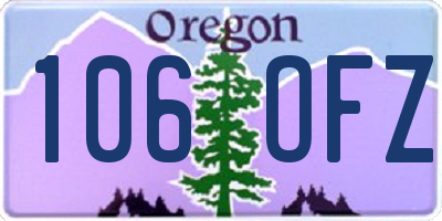 OR license plate 106OFZ