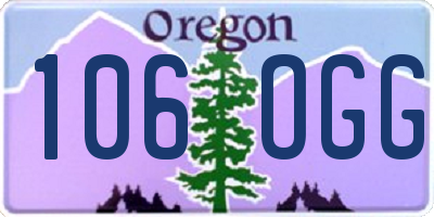 OR license plate 106OGG