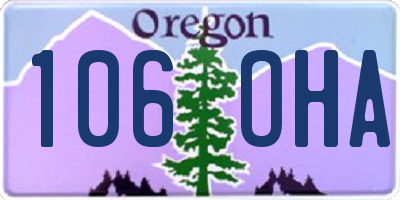 OR license plate 106OHA