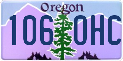 OR license plate 106OHC